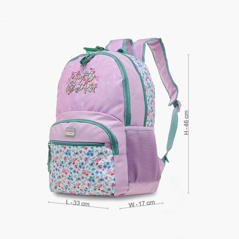 Roll road Backpack-My Little Garden-2 Cmprt-26 Liters-Girls (Polyester) Pink \ 33X46X17 - Image 2